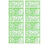 Abaodam Kit 12 Pezzi Righelli Geometrici Multifunzionali in Pp per Studenti, Strumenti da Disegno Stencil Scritte e Forme Geometriche per Applicazioni Ingegneristiche e Scolastiche