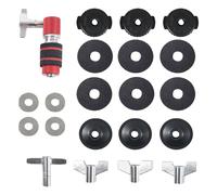 Abaodam Kit 21 Pezzi Accessori per Batteria Feltri e Manicotti in Feltro per Piatti, Dado ad Alette per Frizione Supporto Piatti, Ricambi per Charleston Adatti a Vari Modelli per