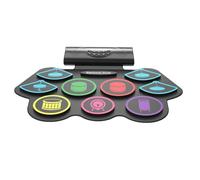 Abaodam Kit Di Batteria Portatile - Batteria Elettrica Con Altoparlanti Ricaricabile Batteria Per Bambini Kit Di Pad Per Esercizi Con Batteria Da 1000 Mah E Compatibile Con Le Cuffie