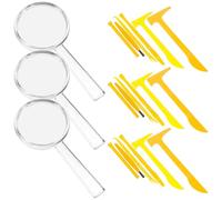 Abaodam Kit di Scavo per 21 Pezzi Martello, Scalpello e Spazzola in Plastica Resistente, Giocattolo Educativo per Scoprire Pietre Preziose e Cristalli, Set Strumenti Didattici