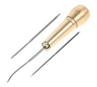 Abaodam Kit Punteruolo Manico in Rame per Cucito e Riparazione Scarpe in Pelle, Ago a Uncino per Lavori Artigianali, Strumento Manuale per Fabbricazione Scarpe e Riparazioni Precise