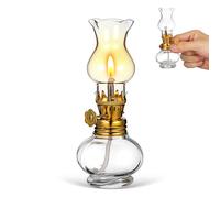 Abaodam Lampada a Olio in Vetro Minimalista con Stoppino in Cotone e Corpo in Lega di Alluminio, Ecologica e Facile da Usare per Illuminazione D'emergenza Domestica