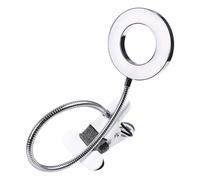 Abaodam Lampada da Tavolo Portatile Clip LED Pieghevole per Manicure e Tatuaggi Sopracciglia, Luce D'ombra senza Riflessi, Regolabile Multi-angolo per Salone di Bellezza