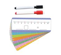 Abaodam Lavagne Cancellabili a Secco per Aula, 16 Carte con Linea Numerica e Penna, Materiale Didattico Matematica per Scuola Materna ed Elementare