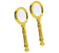 Abaodam Lente d'Ingrandimento 10x in Vetro Impugnatura Dorata, Mini Lente per Gioielli, Orologi e Hobby, Set da 2 Pezzi per Lavori di Precisione e Riparazioni Dettagliate