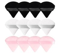 Abaodam Makeup Applicator Triangolare 12pezzi Spugna 7x6,5cm per Polvere e Crema, Utilizzabile in Viaggio per Ritocchi Rapidi