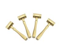 Abaodam Martello da Giudice in Legno Massello 4 Pezzi per Gioco di Ruolo Mini Martelletto D’Asta Leggero e Resistente Strumento Giocattolo per Simulazione Tribunale Educativo