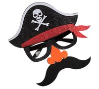 Abaodam Maschera Facile da Indossare e Pulire Pirata Nera in Feltro e Plastica Costume Semplice per Halloween e Feste di Ruolo per Amanti del Cosplay