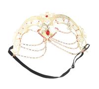 Abaodam Maschera Mezza Faccia con Nappe in Metallo Oro, Design Unico e Materiale Confortevole per Donne, Accessorio per Feste e Produzioni Cinematografiche