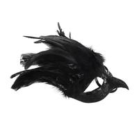 Abaodam Maschera Nera in Piuma per Halloween, Mezza Faccia Decorativa in Poliestere e Plastica, Elegante e Leggera per Feste a Tema e Balli in Maschera