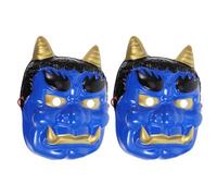 Abaodam Maschere del Diavolo Giapponese 2 Pezzi in Plastica per Cosplay Samurai, Maschere Integrali Spaventose per Festa in Maschera, Decorazioni per Ristorante Sushi e Halloween,