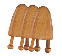 Abaodam Massaggiatori Gua Sha in Legno 3 Pezzi Set Compatti per Automassaggio, Tavole Raschianti Guasha per Rilassamento Corpo a Casa, Viaggi e Benessere Quotidiano