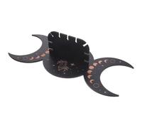 Abaodam Mensola Boho in Legno Nero per Cristalli e Candele, Decorativa | Espositore da Parete, Stile Rustico e Moderno, per Pietre, Ornamenti e Angolo Meditazione