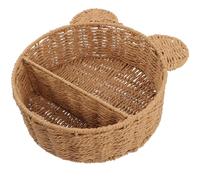 Abaodam Mensola da Parete Intrecciata a Mano in Rattan, Cestino Portaoggetti per Bagno e Camera da Letto, Organizer Decorativo Sospeso per Cucina e Soggiorno, Supporto Salvaspazio