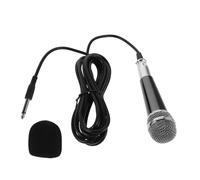 Abaodam Microfono Cablato Portatile Mini Handheld Microfono con Cavo per Karaoke e Speaker Esterni Design in Metallo Nero e Argento Compatibile per Feste e Eventi Outdoor