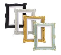 Abaodam Mini Cornici in Resina Vintage da 4 Pezzi, Piccole Cornici Decorative Rettangolari per Foto, Espositore per Immagini da Parete e Decorazioni per Casa delle Bambole