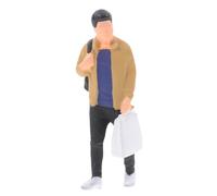 Abaodam Mini di Persone Dipinte: Personaggi in Miniatura Realistici Che Tengono Una Borsa, Statuette in Resina per Decorazioni Fai da Te per Tavolo da Sabbia E Casa delle Bambole