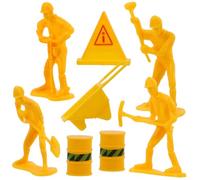 Abaodam Mini Figure di Operai Edili di Modellini Realistici in Plastica Decorazioni da Scrivania per Torte di Compleanno Statuette di Miniatura per Giochi di Ruolo Stile Casuale