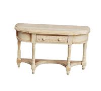 Abaodam Mini Tavolo Semicircolare per Casa delle Scrivania Miniatura Legno Arredamento per Decorazioni DIY nella Miniatura Accessori per Stanza Dei Giocattoli