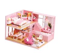 Abaodam Miniatura Casa Te in Legno Giocattolo Manuale da Assemblare Creativo e Resistente per Famiglie Divertimento Immaginativo e Decorazione Elegante