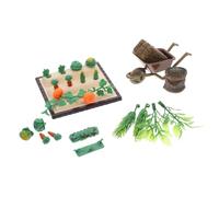 Abaodam Miniatura Mini Farm Kit con Accessori da Giardino in Plastica Carretto e Balle di Fieno per Decorazioni Micro Paesaggio Scena Fattoria e Orto in Miniatura