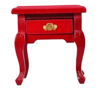 Abaodam Miniature Doll House Bedside Table with Drawer Scale French Country Style Nightstand for Dollhouse Bedroom and Living Room Decor