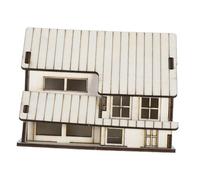 Abaodam Miniature Wooden House Ornament Beige Wooden Cabin For Tabletop Decoration For Christmas Scenes And Home Decor