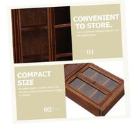 Abaodam Mobiletto Portaoggetti in Miniatura in Legno Vetrina Per Casa Delle Bambole Libreria in Scala Mobiletto Espositivo Mobili Per Casa in Miniatura Accessori Per Giardini Delle Fate