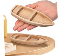 Abaodam Modellino Barca in Legno Piccolo Unfinished Canoa Decorativa in Legno Resistente per Artigianato e Decorazione Casa Ufficio