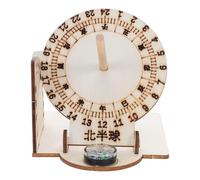 Abaodam Modellino Orologio Solare Equatoriale in Legno 2 Pezzi Kit Scientifico di Meridiana Didattico per Apprendimento e Osservazione Ombre Solari