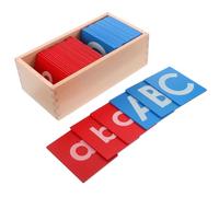 Abaodam Montessori Lettere di Legno con Rossa e Blu Materiali Educativi per Strumenti Linguistici Sicuri per Asilo e Scuola Materna Apprendimento Fonico e Alfabetico