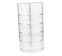 Abaodam Multi-tier Rotating Display Case Plastic Organizer For Cards Miniatures Collectibles Compact Desktop Storage Rack With Lid For Small Trinkets
