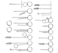 Abaodam Orecchini a Cerchio Lunghi da Uomo e Donna in Acciaio Inossidabile Argento, Set, Design Elegante e Moderno per Uso Quotidiano e Compleanni