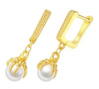 Abaodam Orecchini Comodi da Indossare Perla Artiglio Drago in Lega Oro Minimalisti Eleganti per Eventi Formali e Appuntamenti