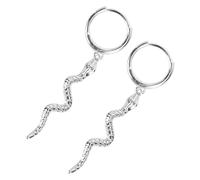 Abaodam Orecchini Donna Serpente in Argento 925, Facili da Indossare da Togliere, Design Unico e Creativo, come Regalo di Compleanno per Donna, Bianco