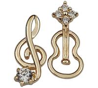 Abaodam Orecchini Minimalisti e Violino Note Musicali Asimmetrici Donna in Lega Oro per Appassionati di Melodia per Abbigliamento Quotidiano e Occasioni Speciali