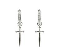 Abaodam Orecchini Pendenti ad Anello da Donna con Cristalli senza Nichel e Piombo Design Minimalista per Feste Matrimoni e Uso Quotidiano 1 Paio Colore Bianco Platino