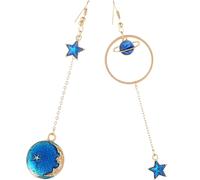 Abaodam Orecchini Pendenti Asimmetrici Stelle e Mezzaluna in Dorato Design Geometrico Elegante Accessori Femminili per Uso Quotidiano e Occasioni Speciali