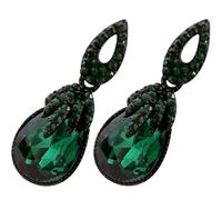 Abaodam Orecchini Pendenti Donna Vintage Verde Smeraldo Strass Gioielli Leggeri a Goccia per Uso Quotidiano e Cerimonie Accessorio Moda Abbinabile a Look Casual e Formale
