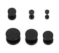 Abaodam Orecchini Punk Uomo in Acciaio al Titanio Nero Set 6 Paia Calibri 3-14mm Ipoallergenici per Orecchie Sensibili Chiusura a Vite, Gioielli Rock da Indossare Tutti i Giorni