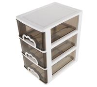 Abaodam Organizer per Cassetti Impilabile in Plastica Trasparente 3 Strati, Piccolo Contenitore Porta Cosmetici e Cancelleria, Cassettiera Compatta per Scrivania, Ufficio e Spazio Cucina