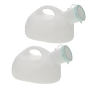Abaodam Orinatoio Portatile Uomo 2 Pezzi da 2000ml con Coperchio in Plastica Ergonomico Antigoccia per Emergenza e Auto Facile da Pulire per Pazienti e Viaggi