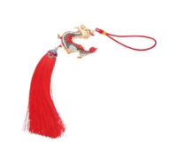 Abaodam Ornamento Auto in Lega con Strass Rosso Decorazione Retrovisore Elegante e Resistente Accessorio Multifunzionale per Anno del Ciondolo Portachiavi e Charm Telefono