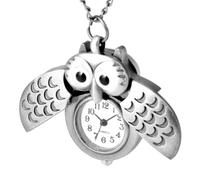 Abaodam Orologio da Tasca Argento Gufo Retrò Creativo in Lega e Quarzo | Forma Gufo Delicata, Funzione per Leggere L’, Stile Decorativo, Idea Regalo per Amici e Famiglia