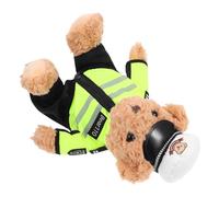 Abaodam Orsetto Poliziotto Peluche Morbido Vestito Agente Gioco Educativo Sicurezza Stradale Ragazzi e Ragazze Regalo Compleanno
