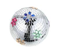 Abaodam Palla da Discoteca a Specchio Piccola Supporto per Sospensione, Decorazione Riflettente per Feste e Matrimoni, Sfera a Specchio in Vetro per Eventi e Riempitivo da Tavolo