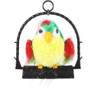 Abaodam Pappagallo Parlante che Registra Elettrico Verde Decorazione Sospesa per Giocattolo Interattivo senza Batteria Stimola Apprendimento Linguaggio