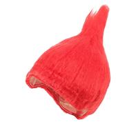 Abaodam Parrucca a Forma di Lingua di Fuoco Rossa in K-silk, Costume Carnevale Trolls Bambina, Comoda e Facile da Indossare per Festival Mascherata e Halloween