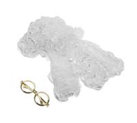 Abaodam Parrucca Bianca Da Giudice Da Uomo, Parrucca Coloniale Da Giudice, Da Avvocato Con Occhiali Con Montatura Dorata, Parrucche Sintetiche Ricce Lunghe Per Accessori Per