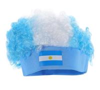 Abaodam Parrucca Pratica Argentina in per a e Decor Tifoso Festa Calcio da Facile Indossare, Realizzata Poliestere e Fibra Chimica per Feste a Tema e Cosplay
